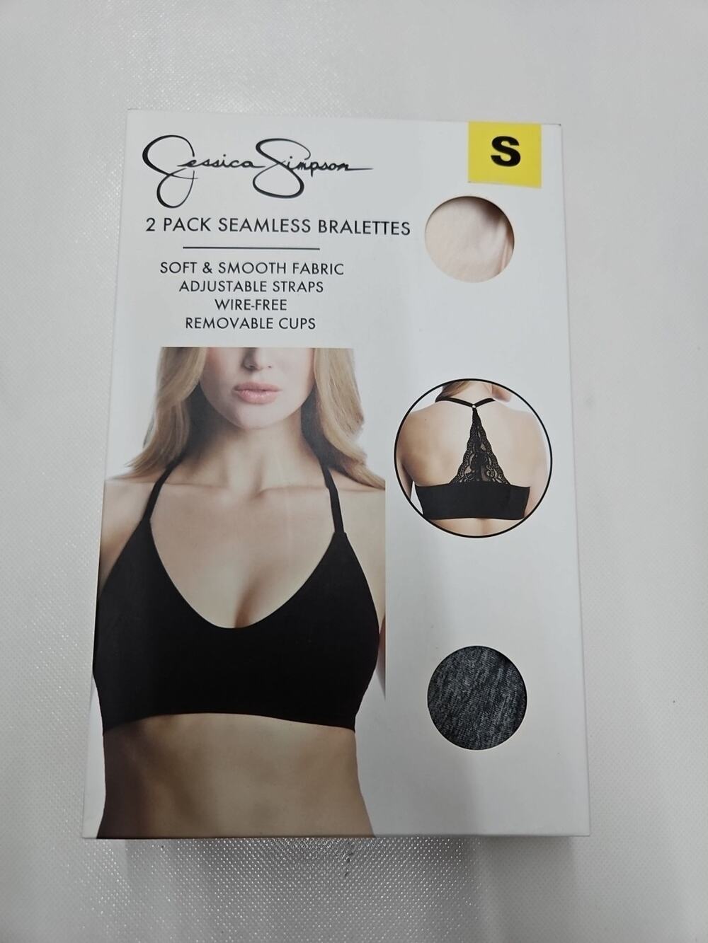 Jessica Simpson Woman's 2-pack Seamless Bralettes Size Small Color Gray And Pink